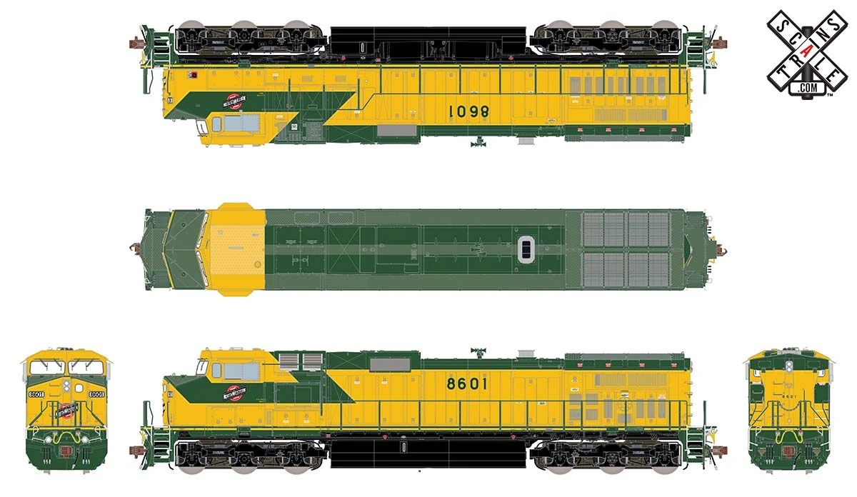 ScaleTrains 33464 Rivet HO Scale GE Dash 9 (C44-9W) Chicago NorthWestern CN&W 8601 DCC And LokSound - Image 2