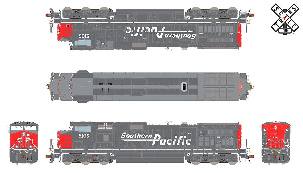 ScaleTrains 33497 Rivet Counter HO Scale GE Dash 9 (C44-9W) Southern Pacific SP 8168 - Image 2