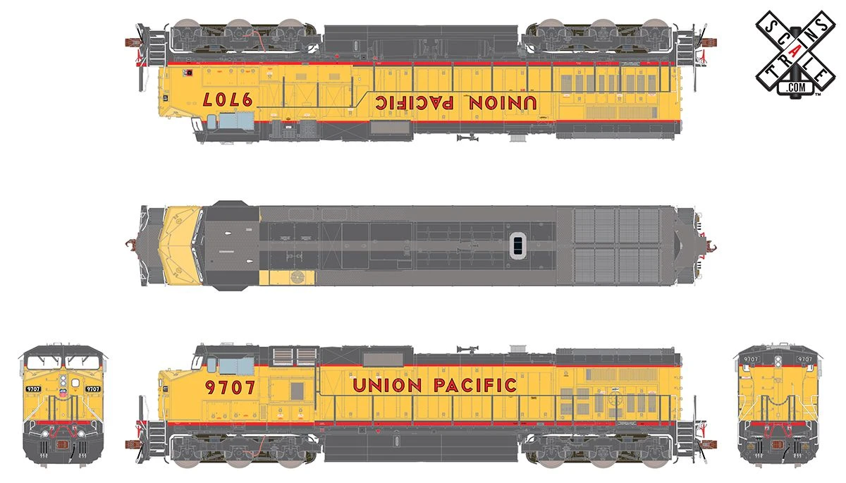 ScaleTrains 33504 Rivet HO Scale GE Dash 9 (C44-9W) Union Pacific UP 9707 DCC And LokSound - Image 2