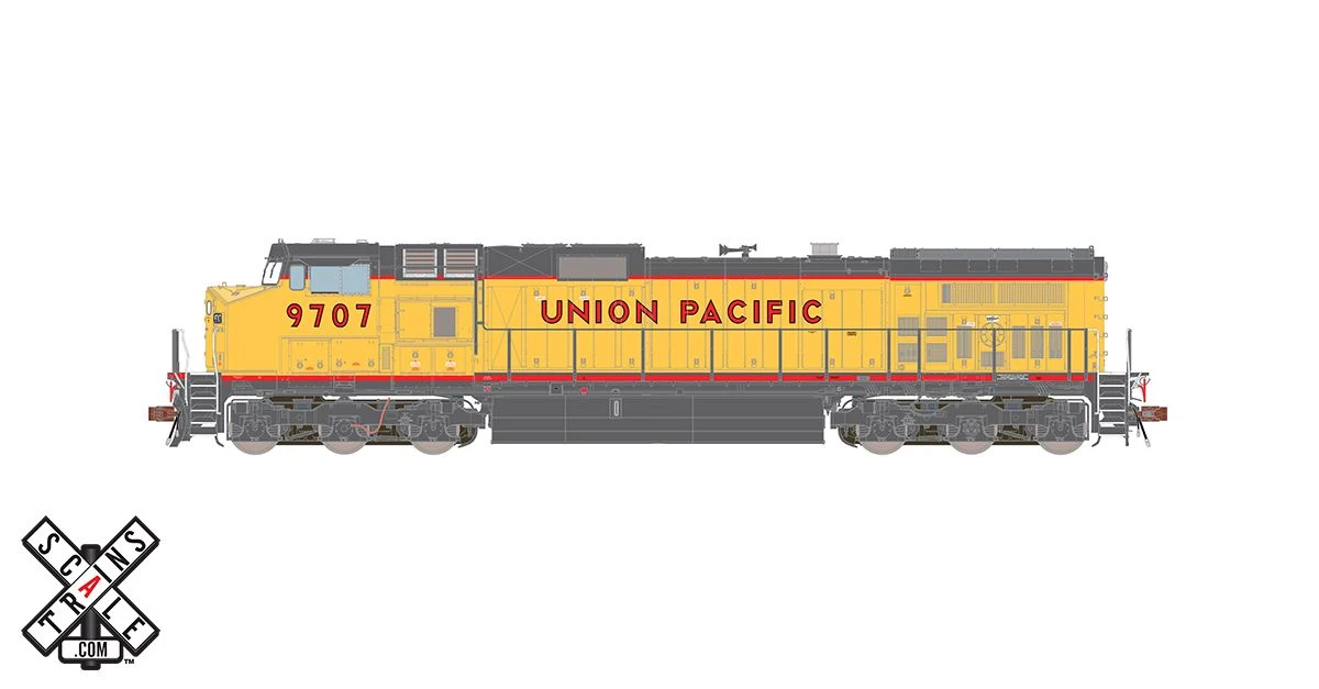 ScaleTrains 33504 Rivet HO Scale GE Dash 9 (C44-9W) Union Pacific UP 9707 DCC And LokSound