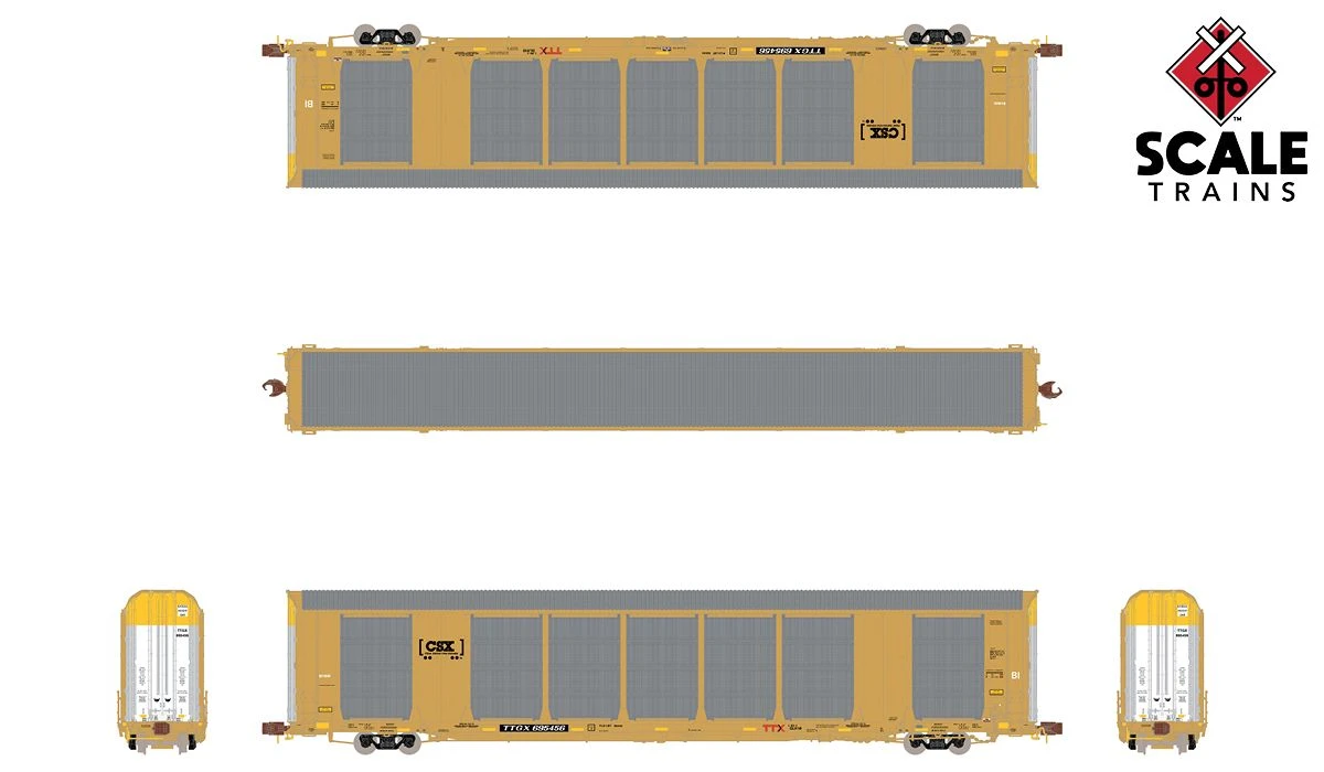 ScaleTrains 33746 Rivet N Scale Gunderson Multi-Max Autorack CSX TTGX 695579 - Image 2