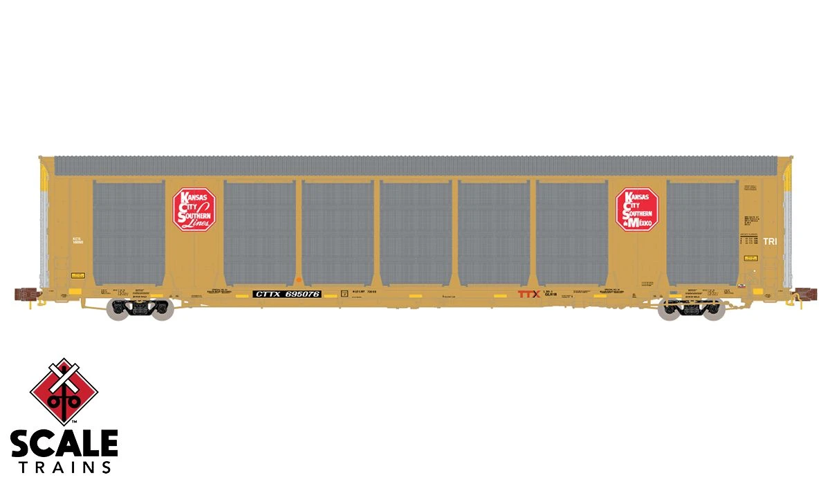 ScaleTrains 33747 Rivet N Scale Gunderson Multi-Max Autorack Kansas City Southern KCS CTTX 695076