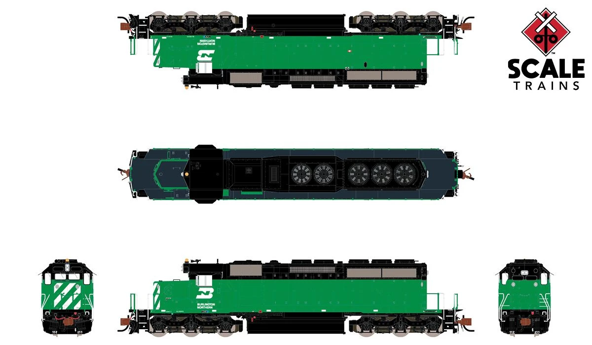 ScaleTrains 33788 Rivet N Scale EMD SD40-2 Burlington Northern BN 7048