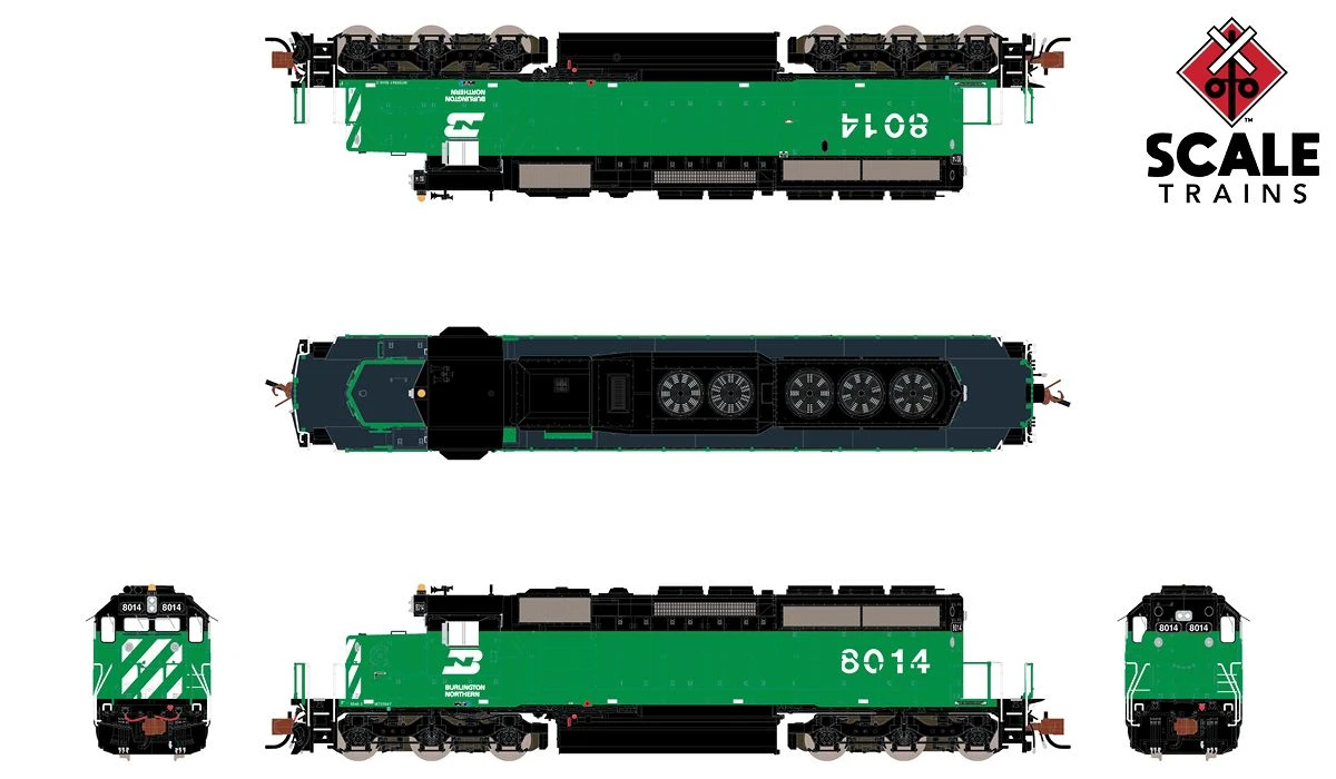 ScaleTrains 33790 Rivet N Scale EMD SD40-2 Burlington Northern BN 8014 - Image 2