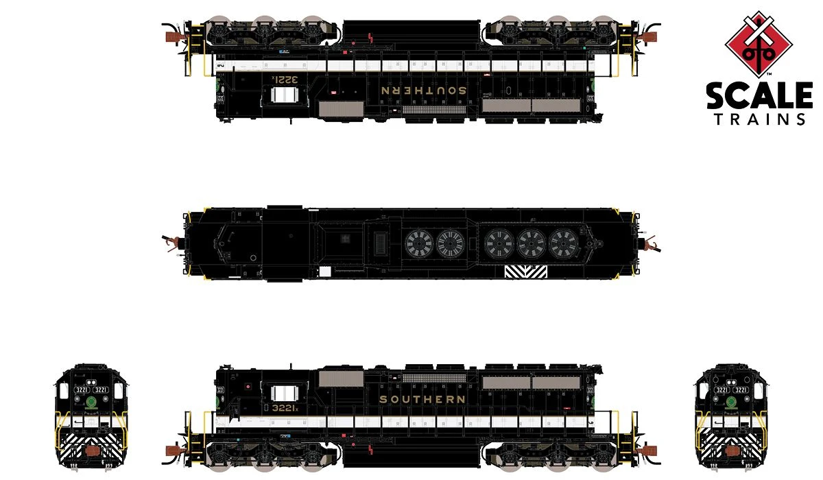 ScaleTrains 33808 Rivet N Scale EMD High Hood SD40-2 "Gold" Southern 3221X - Image 2