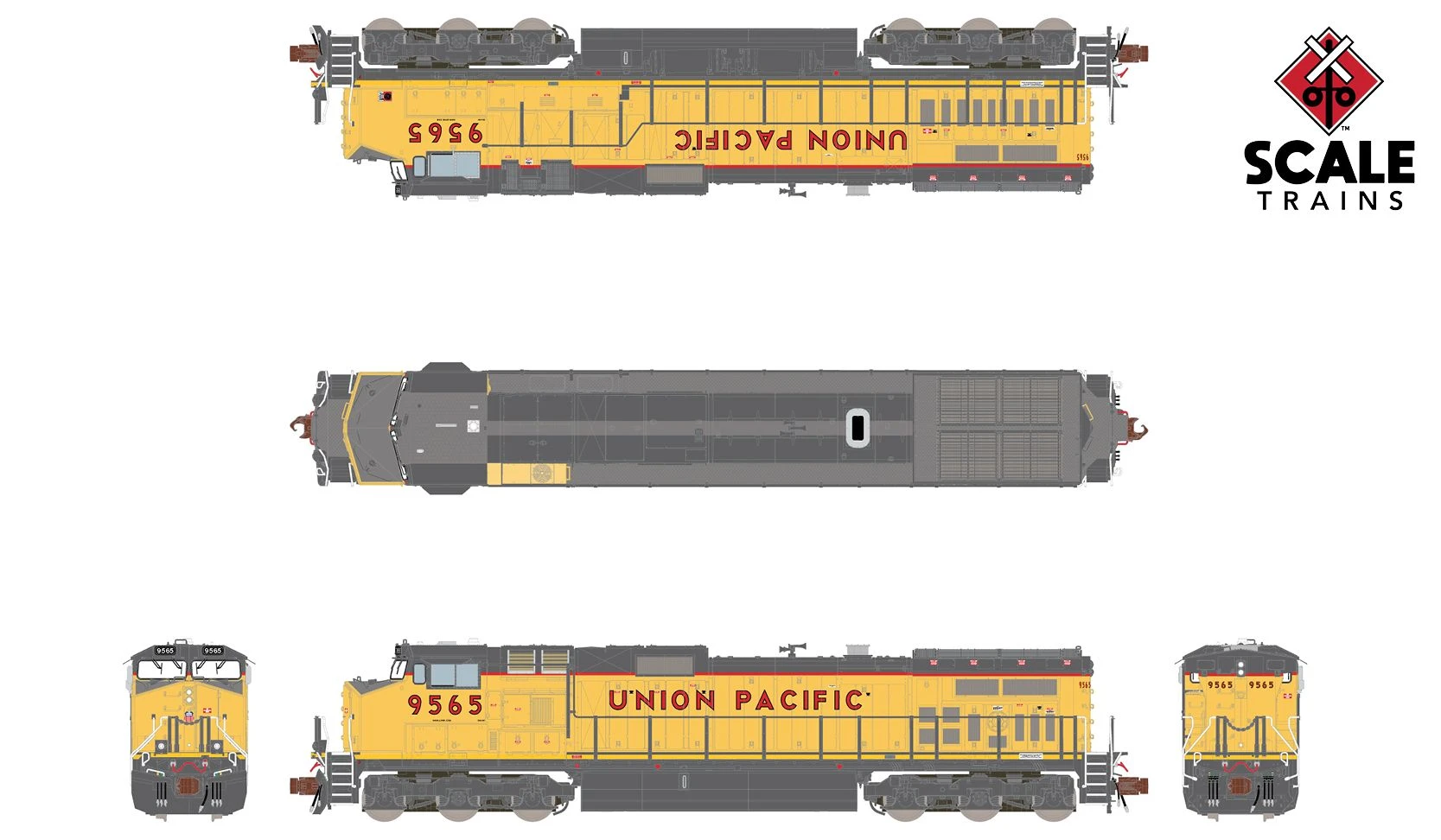 ScaleTrains 38541 Rivet Counter N Scale GE Dash 9-44CW Union Pacific UP 9565 DCC And LokSound - Image 2