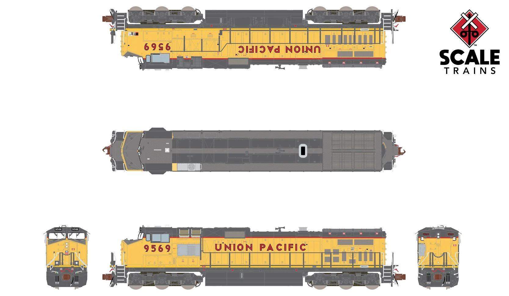 ScaleTrains 38545 Rivet Counter N Scale GE Dash 9-44CW Union Pacific UP 9569 DCC And LokSound - Image 2