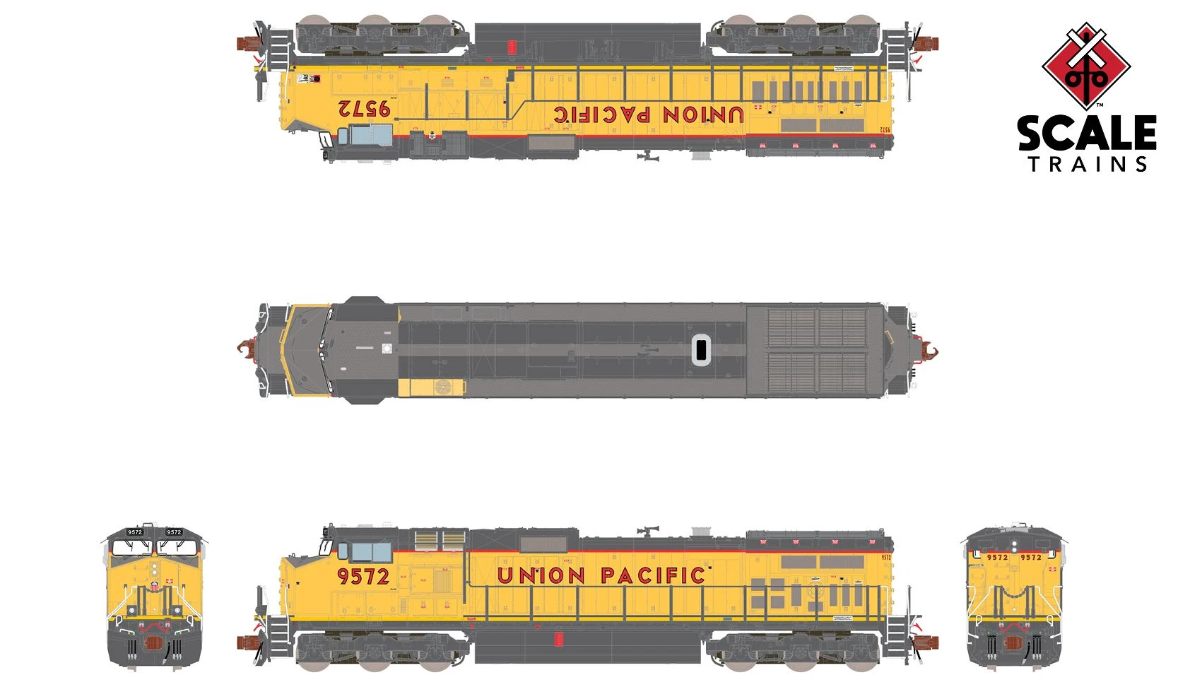 ScaleTrains 38547 Rivet Counter N Scale GE Dash 9-44CW Union Pacific UP 9572 DCC And LokSound - Image 2
