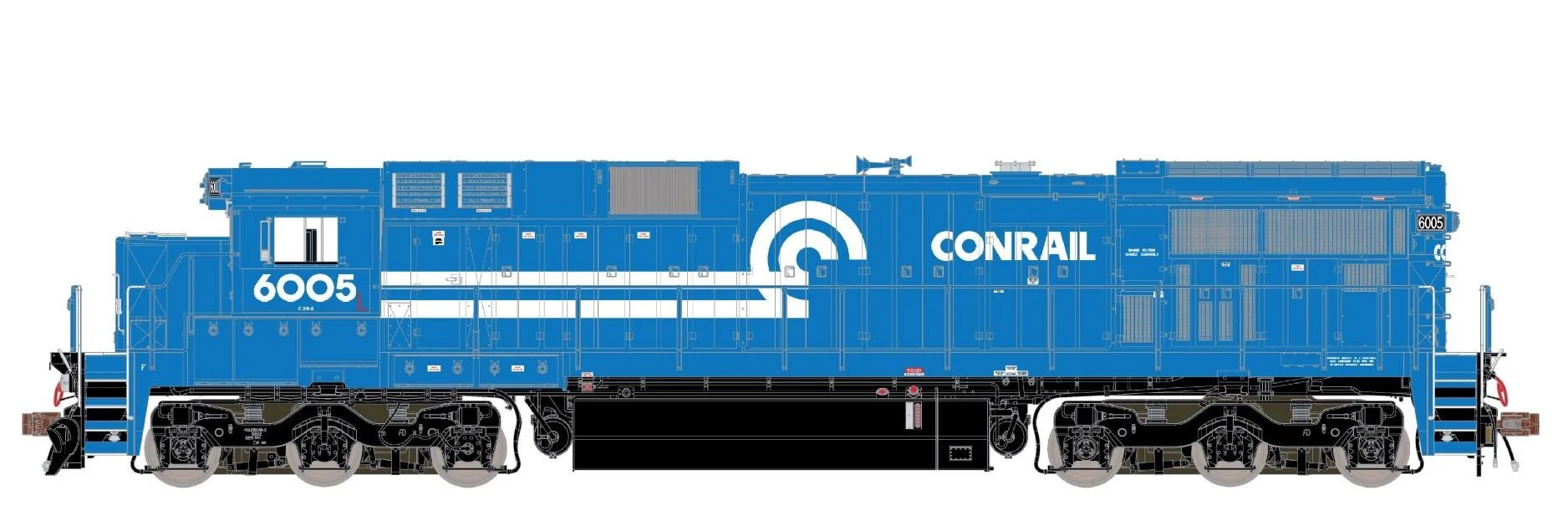 ScaleTrains 38756 Rivet HO GE C39-8 Phase III "Ditch Lights" Conrail CR 6005 DC