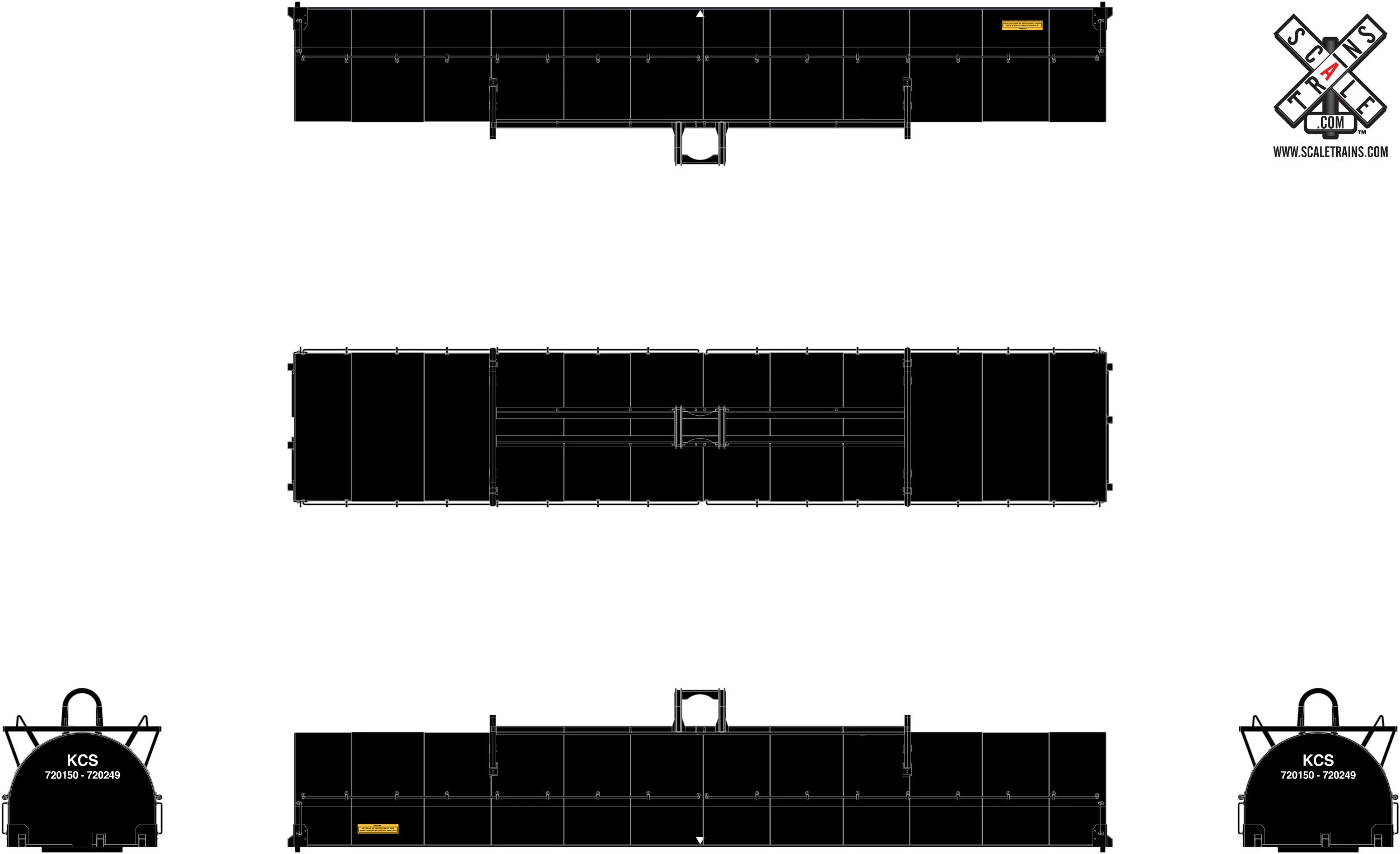 ScaleTrains HO Scale 32342 Thrall-Trinity 42' Steel Coil Car Kansas City Southern KCS 720234 - Image 3