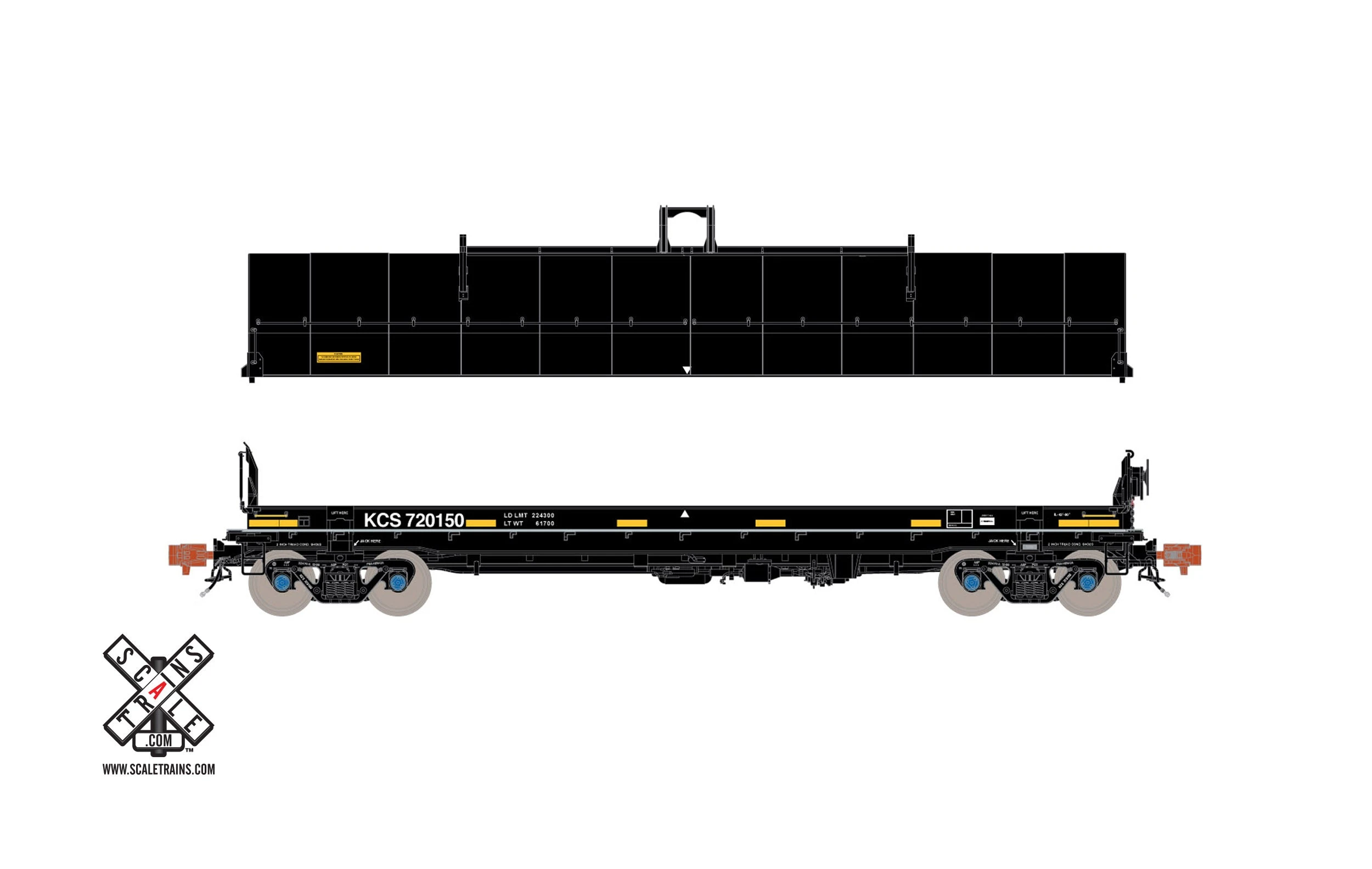 ScaleTrains HO Scale 32342 Thrall-Trinity 42' Steel Coil Car Kansas City Southern KCS 720234