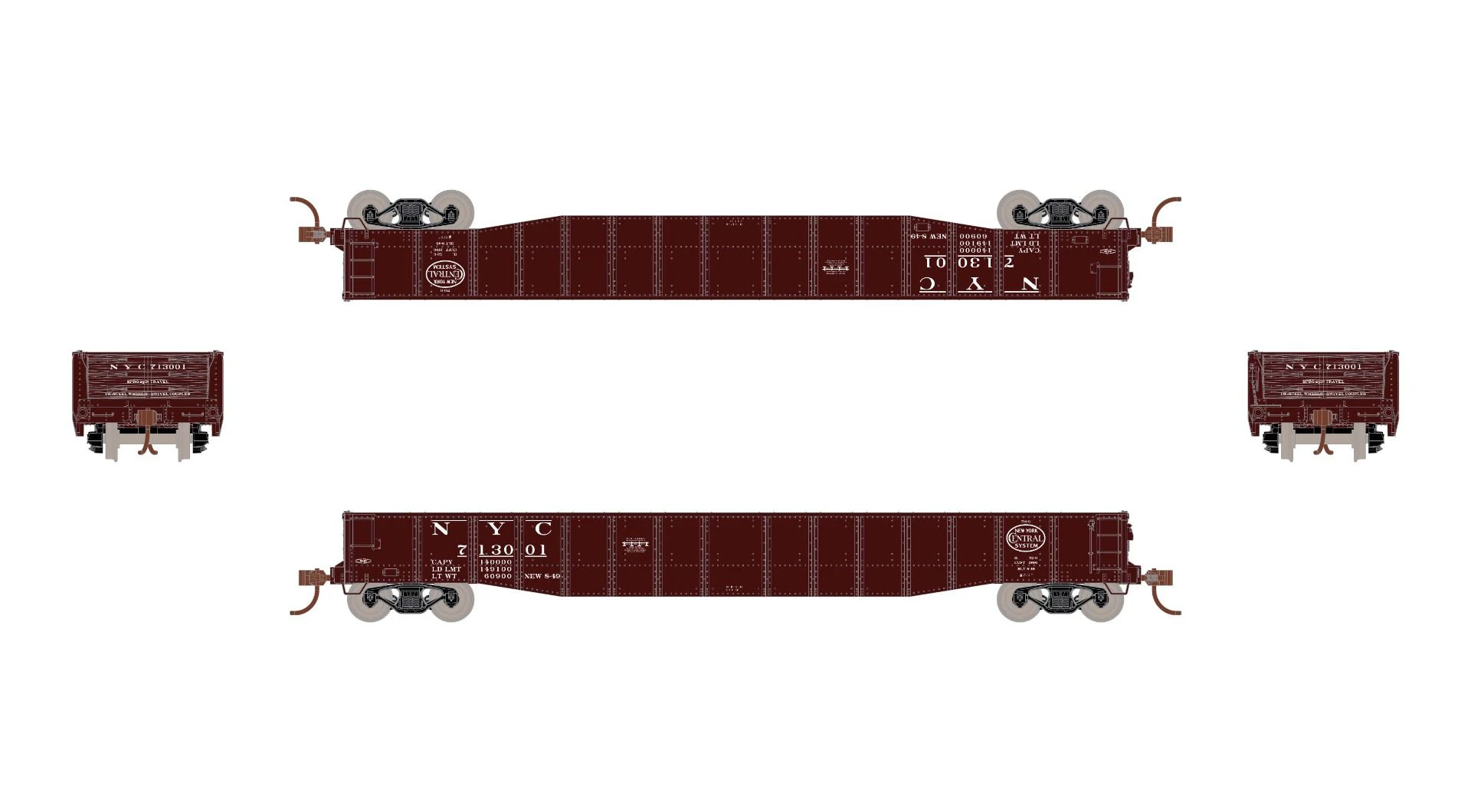 ScaleTrains Kit Classics 1193 HO Scale 52'6" Mill Gondola New York Central NYC 713033 - Image 3