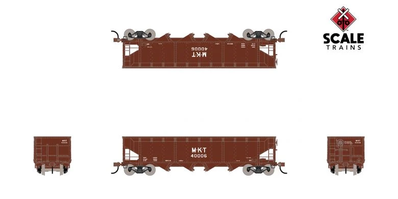 ScaleTrains Kit Classics 1216 70 Ton 4 Bay Open Hopper Missouri-Kansas-Texas MKT 40039 - Image 2