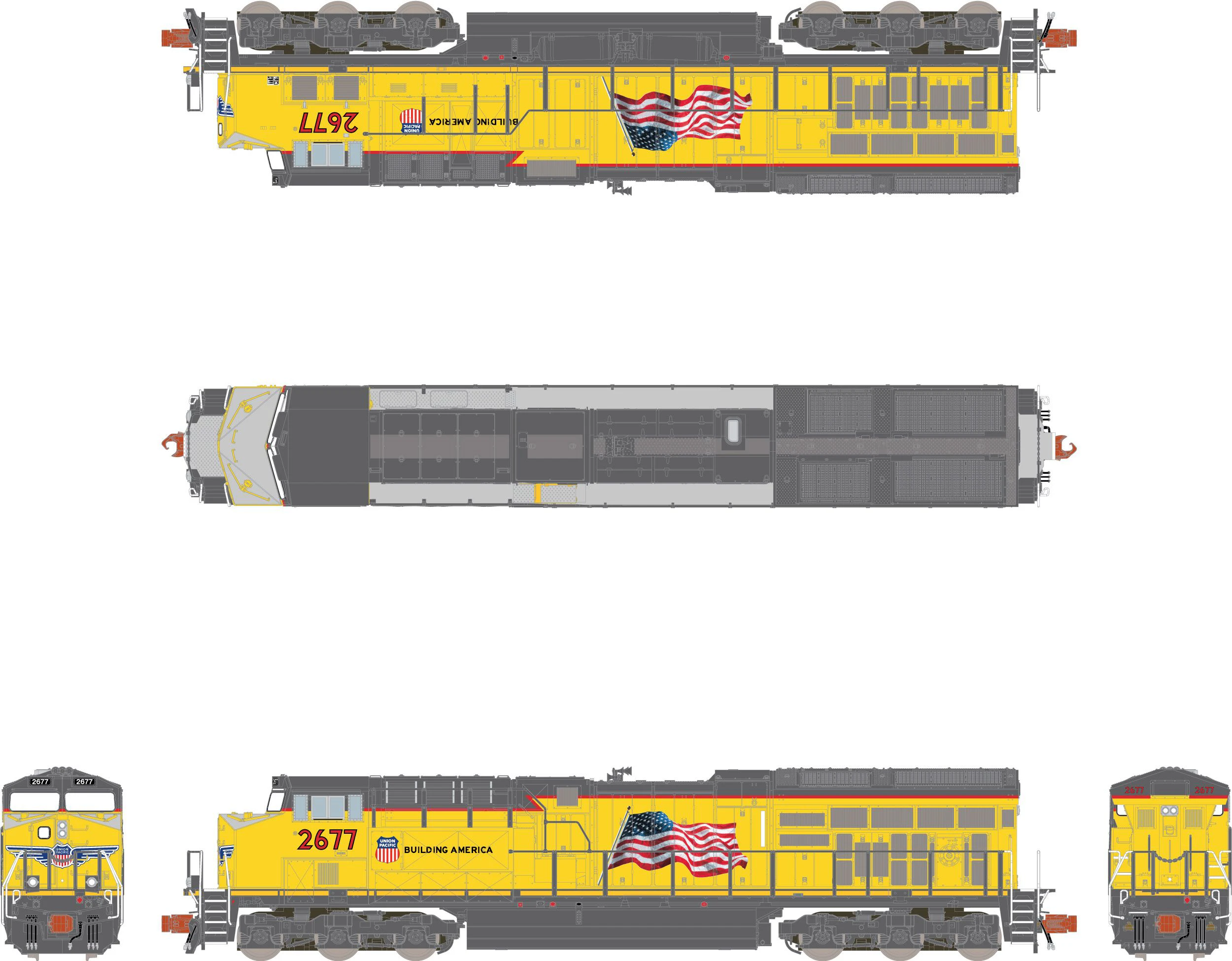 ScaleTrains Operator 10995 N Scale GE ET44AH Tier 4 Diesel Union Pacific UP 2725 With DCC - Image 3