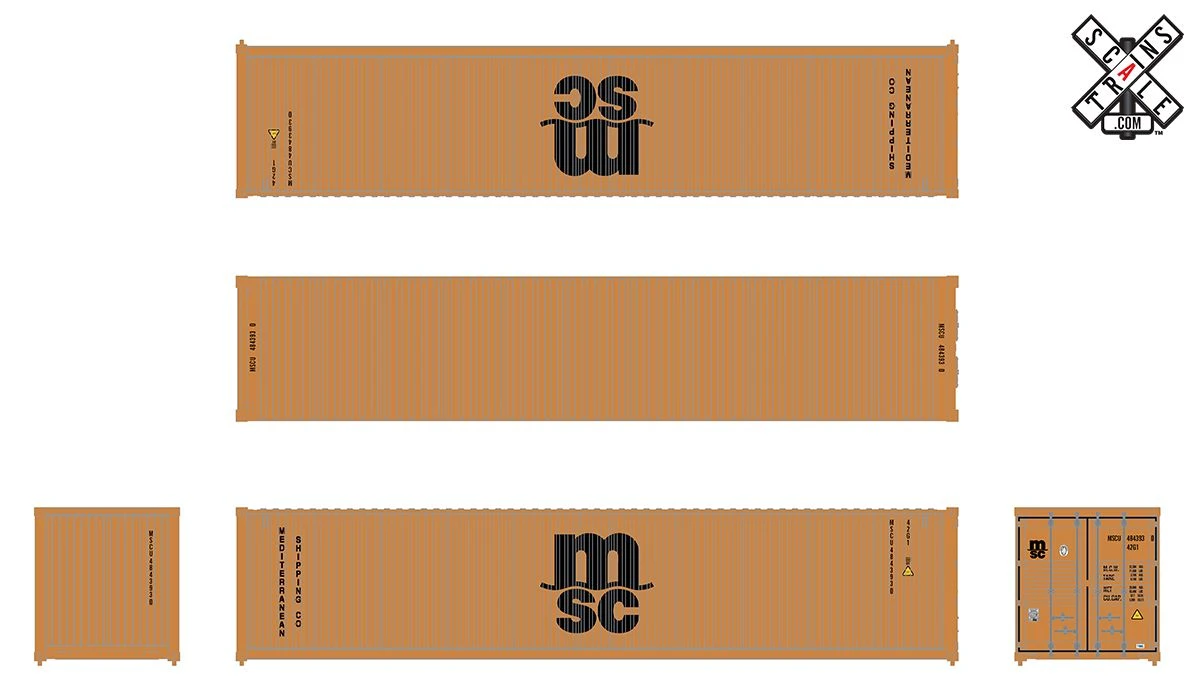 ScaleTrains Operator 11237 HO Scale 40' CIMC Container Mediterranean Shipping Company MSCU 838038 - Image 3