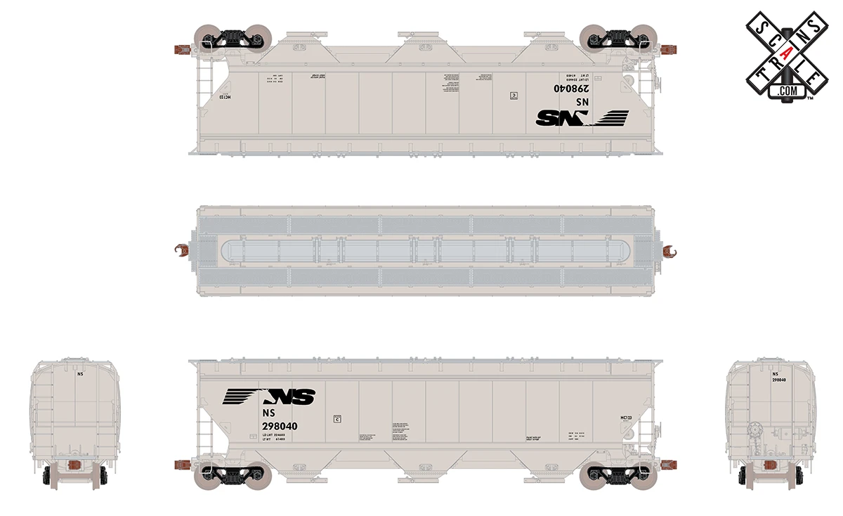 ScaleTrains Operator 11346 HO Scale Gunderson 5188 Covered Hopper Norfolk Southern NS 298121 - Image 2