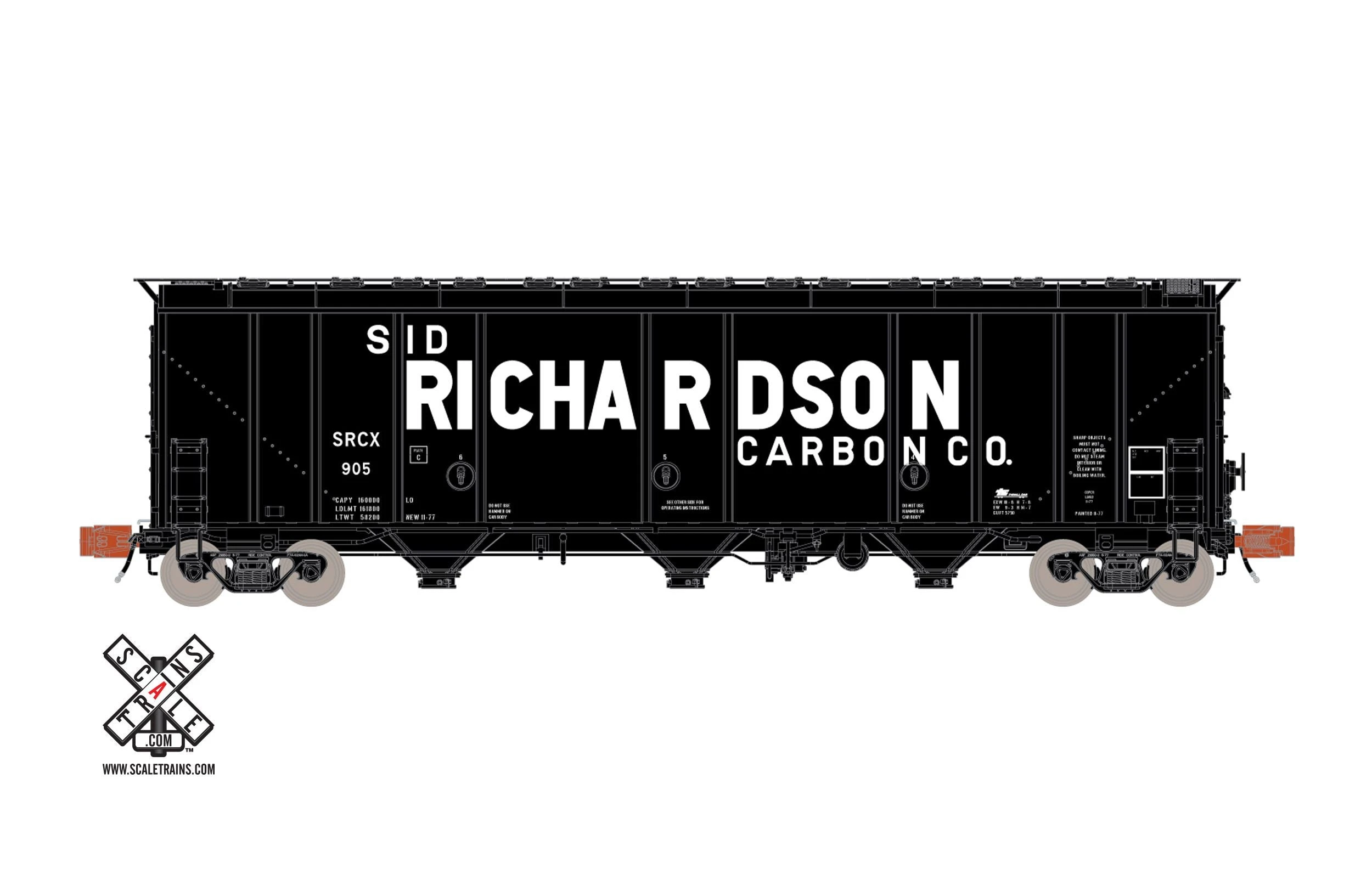 ScaleTrains Rivet 32107 N Scale 5750 Carbon Black Sid Richardson SRCX 905 - Image 2