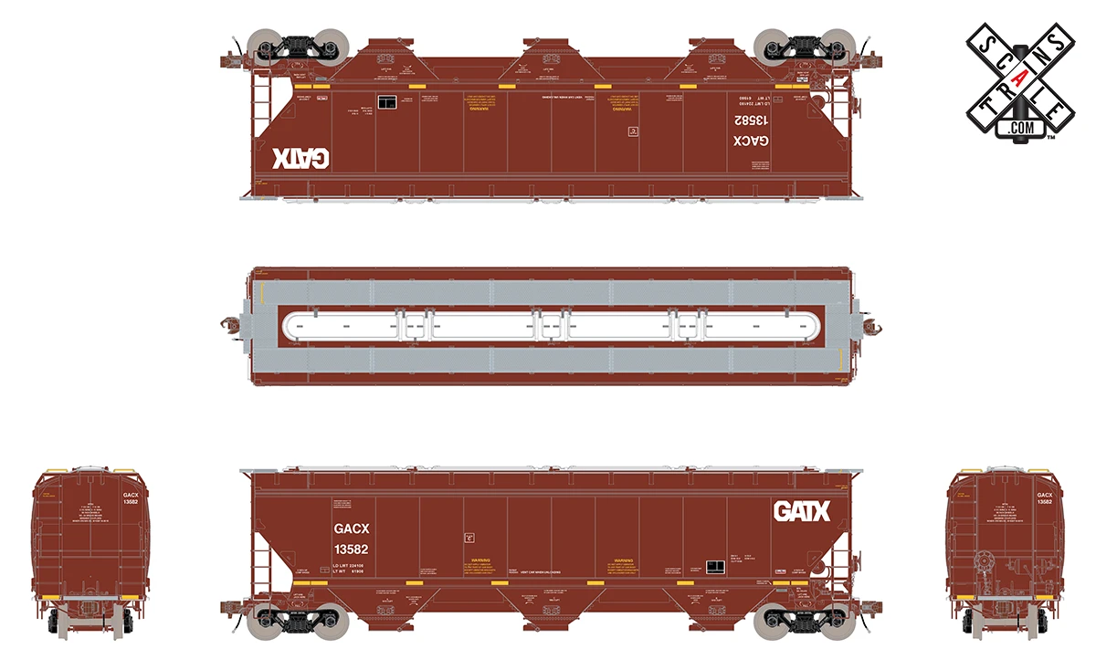 ScaleTrains Rivet 33318 HO Scale Gunderson 5188 Covered Hopper GATX GACX 13678 - Image 2