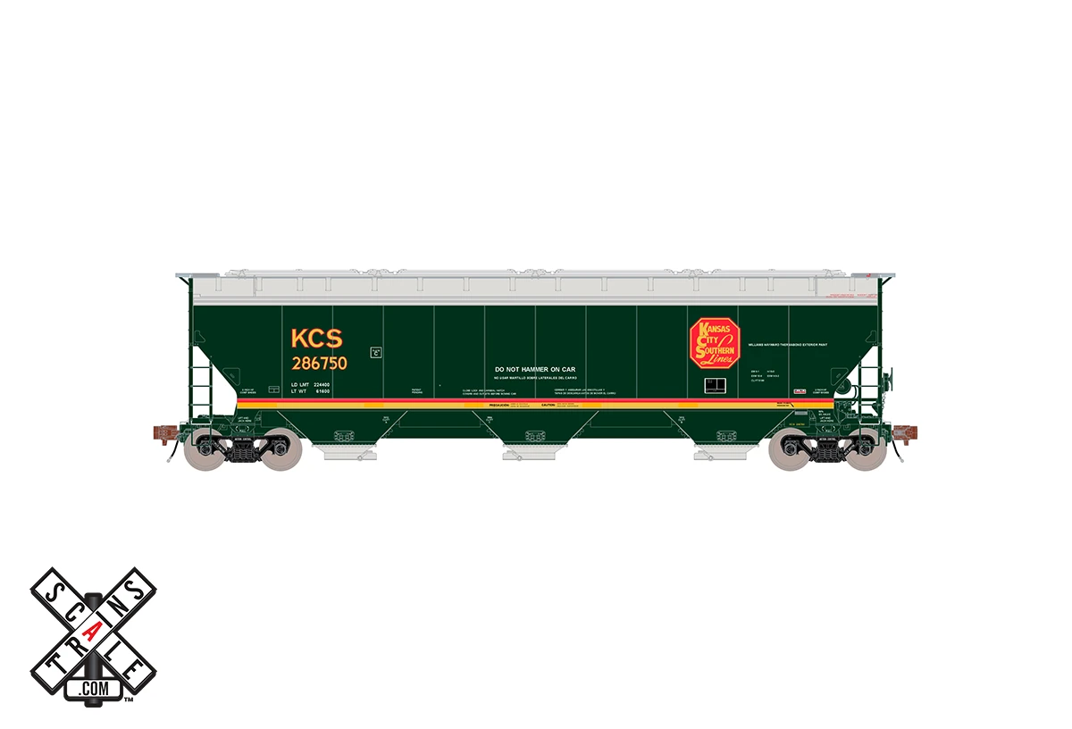 ScaleTrains Rivet 33326 HO Scale Gunderson 5188 Covered Hopper Kansas City Southern KCS 286776