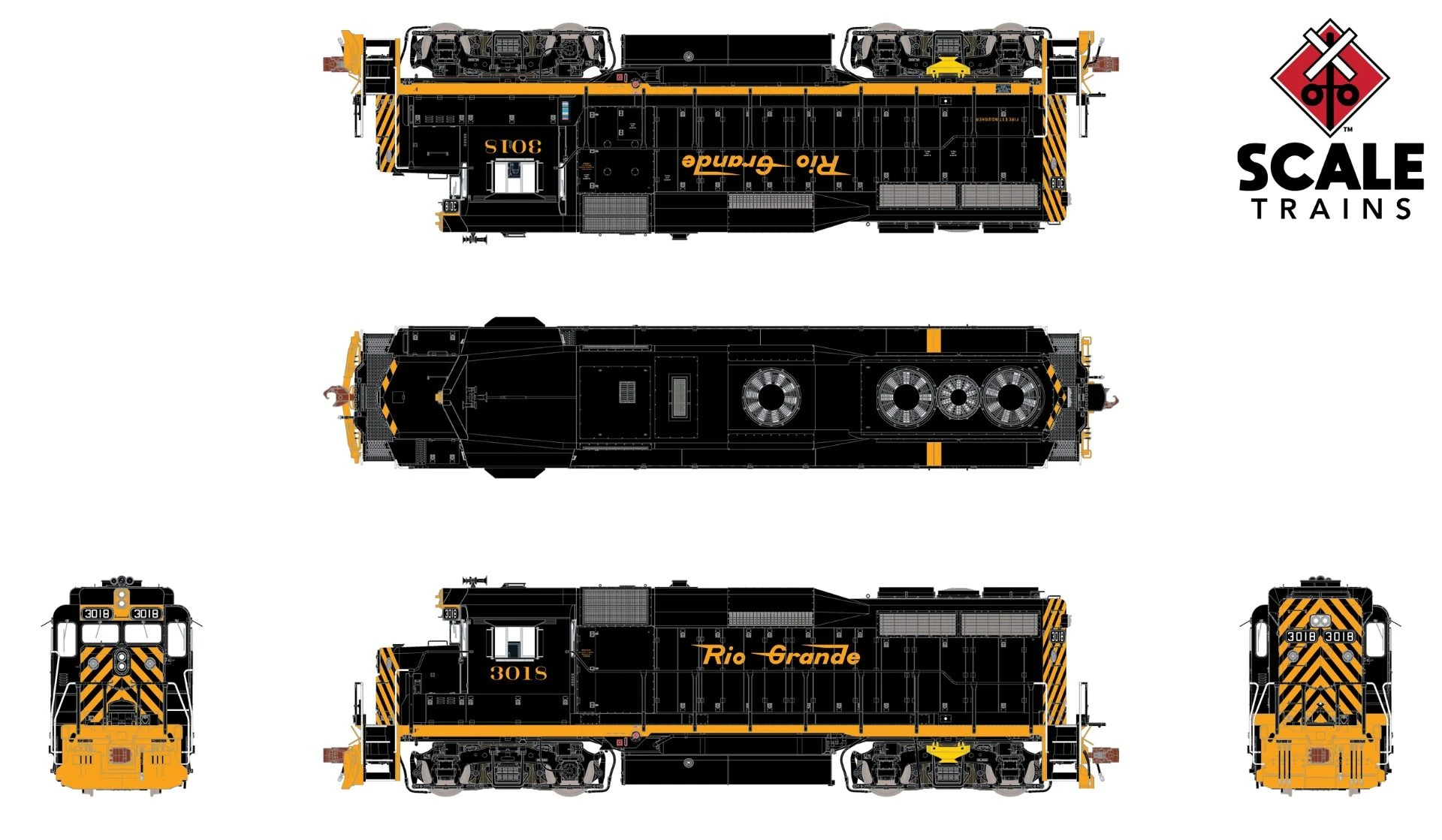 ScaleTrains Rivet 33368 HO Scale EMD GP30 Rio Grande "Small" D&RGW 3018 DCC LokSound - Image 2
