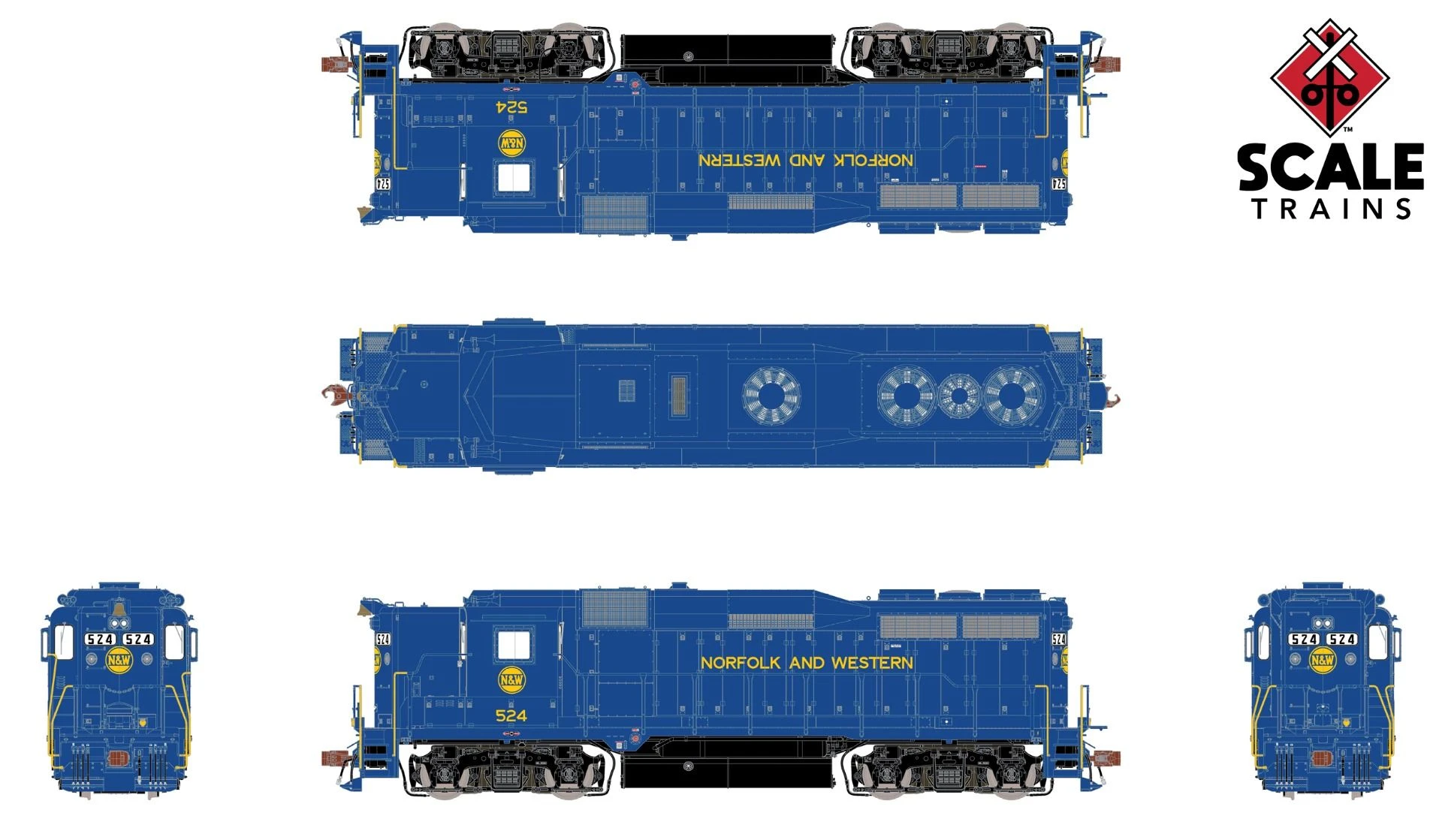 ScaleTrains Rivet 33378 HO Scale EMD GP30 Norfolk & Western N&W 524 DCC LokSound - Image 2