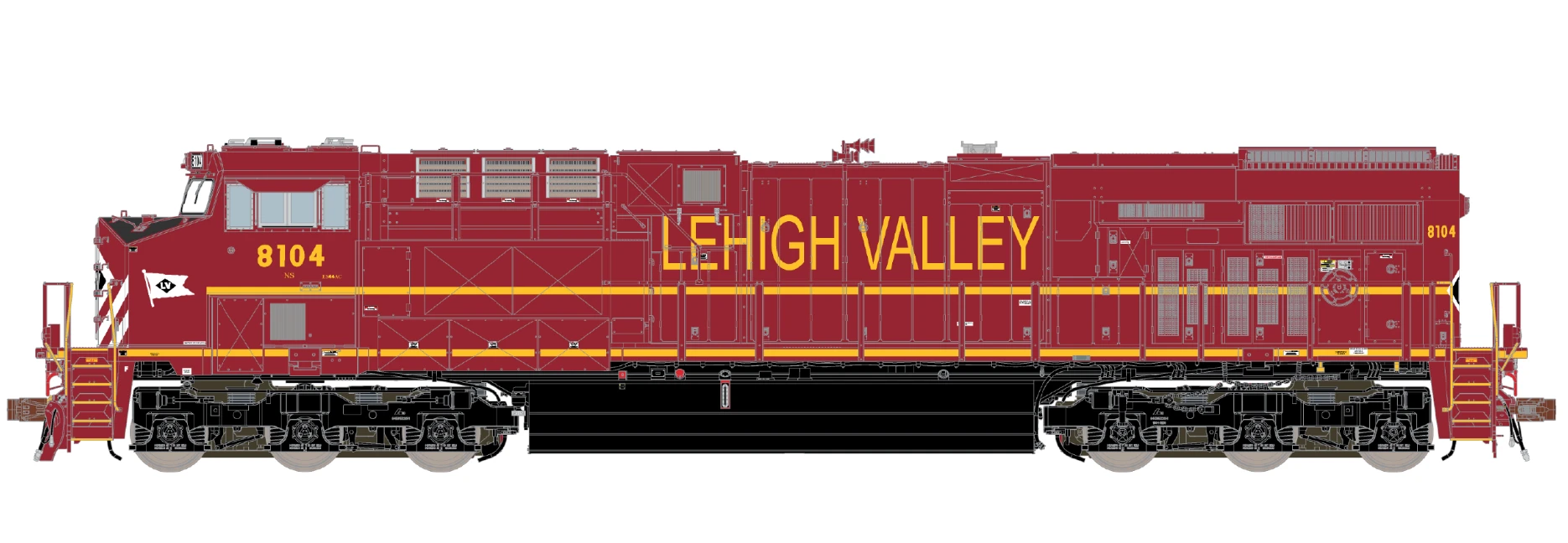 ScaleTrains Rivet 33621 HO Scale GE ES44AC Lehigh Valley NS 8104 - Image 2