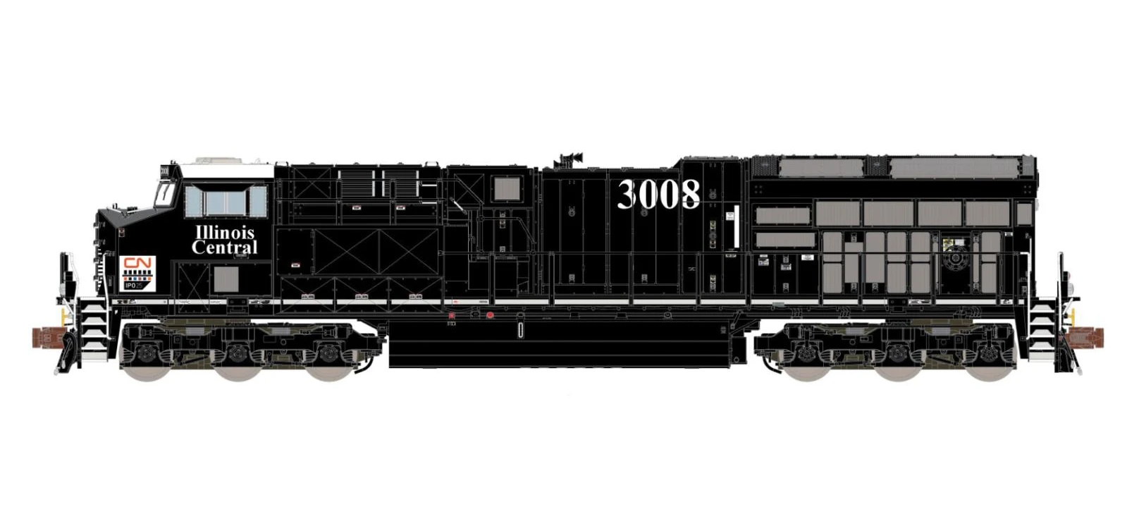 ScaleTrains Rivet 33634 N Scale GE ET44 Tier 4 Diesel "Illinois Central Heritage" CN 3008 DCC & Soun - Image 2