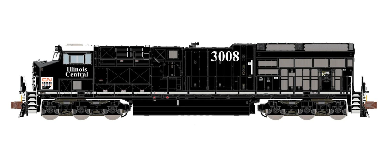 ScaleTrains Rivet 33635 N Scale GE ET44 Tier 4 Diesel "Illinois Central Heritage" CN 3008 - Image 2