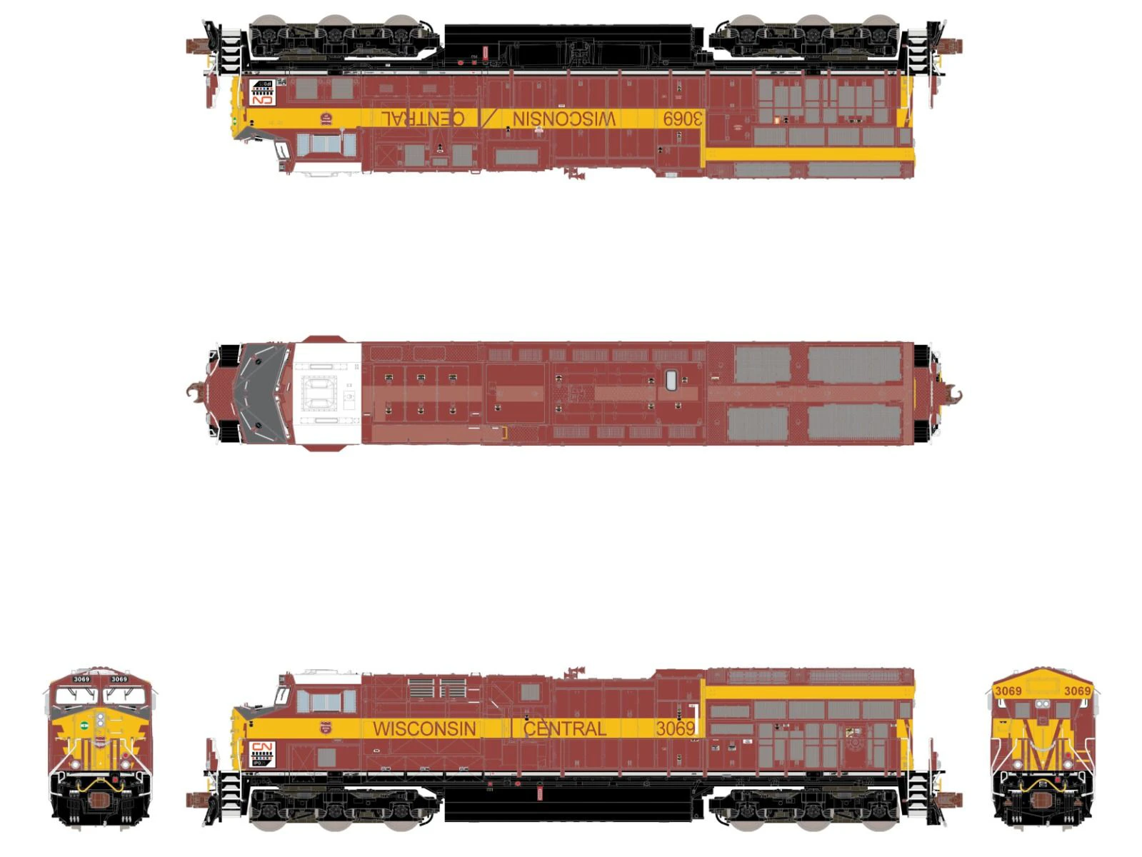 ScaleTrains Rivet 33640 N Scale GE ET44 Tier 4 Diesel "WC Heritage" CN 3069 DCC & Sound - Image 3