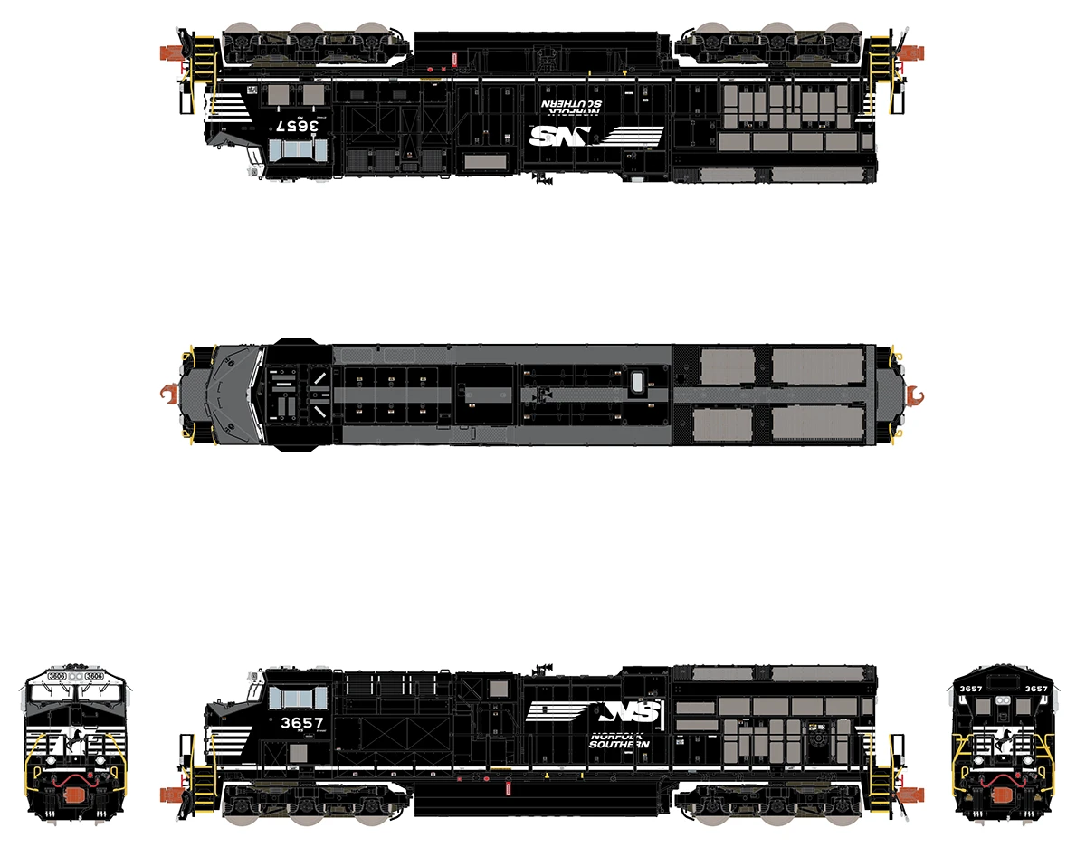 ScaleTrains Rivet 33663 N Scale GE ET44 Tier 4 Diesel "Horsehead" Norfolk Southern NS 3667 - Image 2