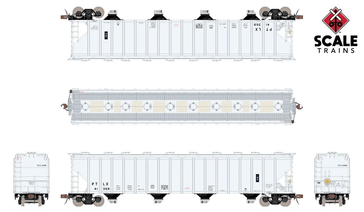 ScaleTrains Rivet 33671 HO Scale PS-2 5820 Covered Hopper Pullman Transport PLCX 41372 - Image 3