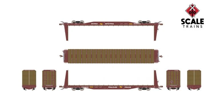 ScaleTrains Rivet 38374 HO Scale BSC F68AH Bulkhead Flatcar "Oxide" TTPX 80036 - Image 2