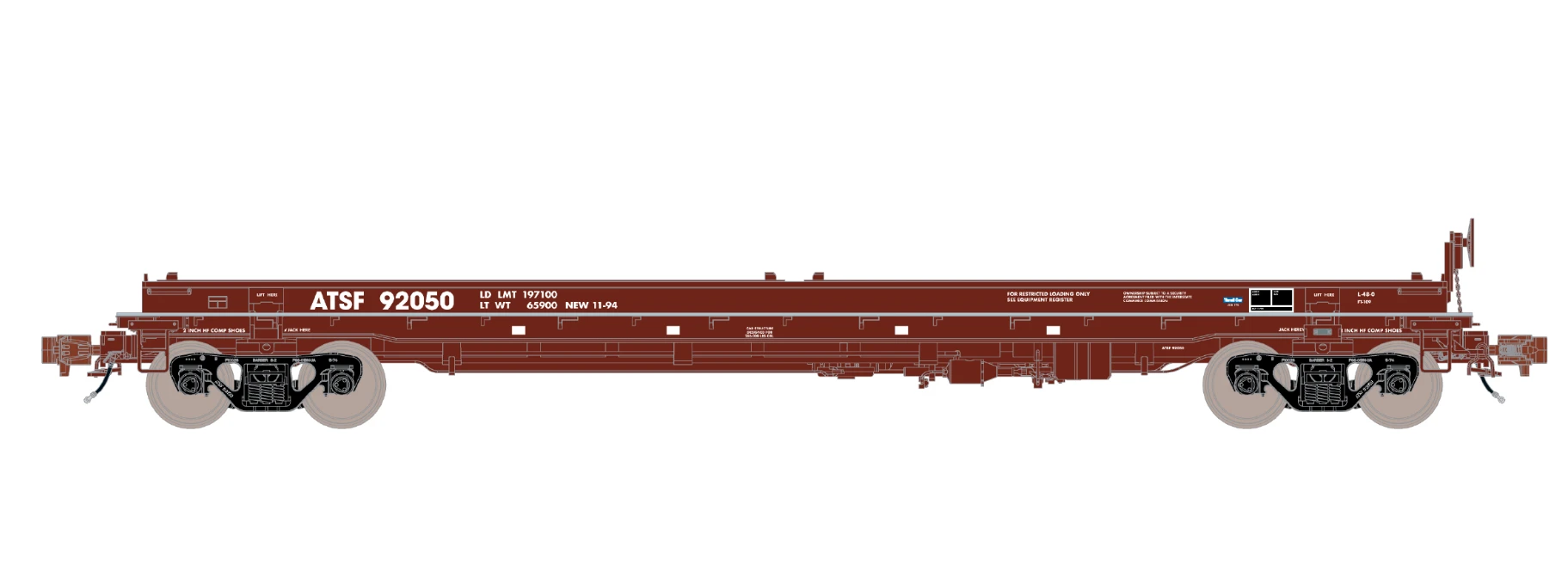ScaleTrains Rivet 38400 HO Scale Thrall 48' Coil Steel Car Santa Fe ATSF 92095 - Image 2