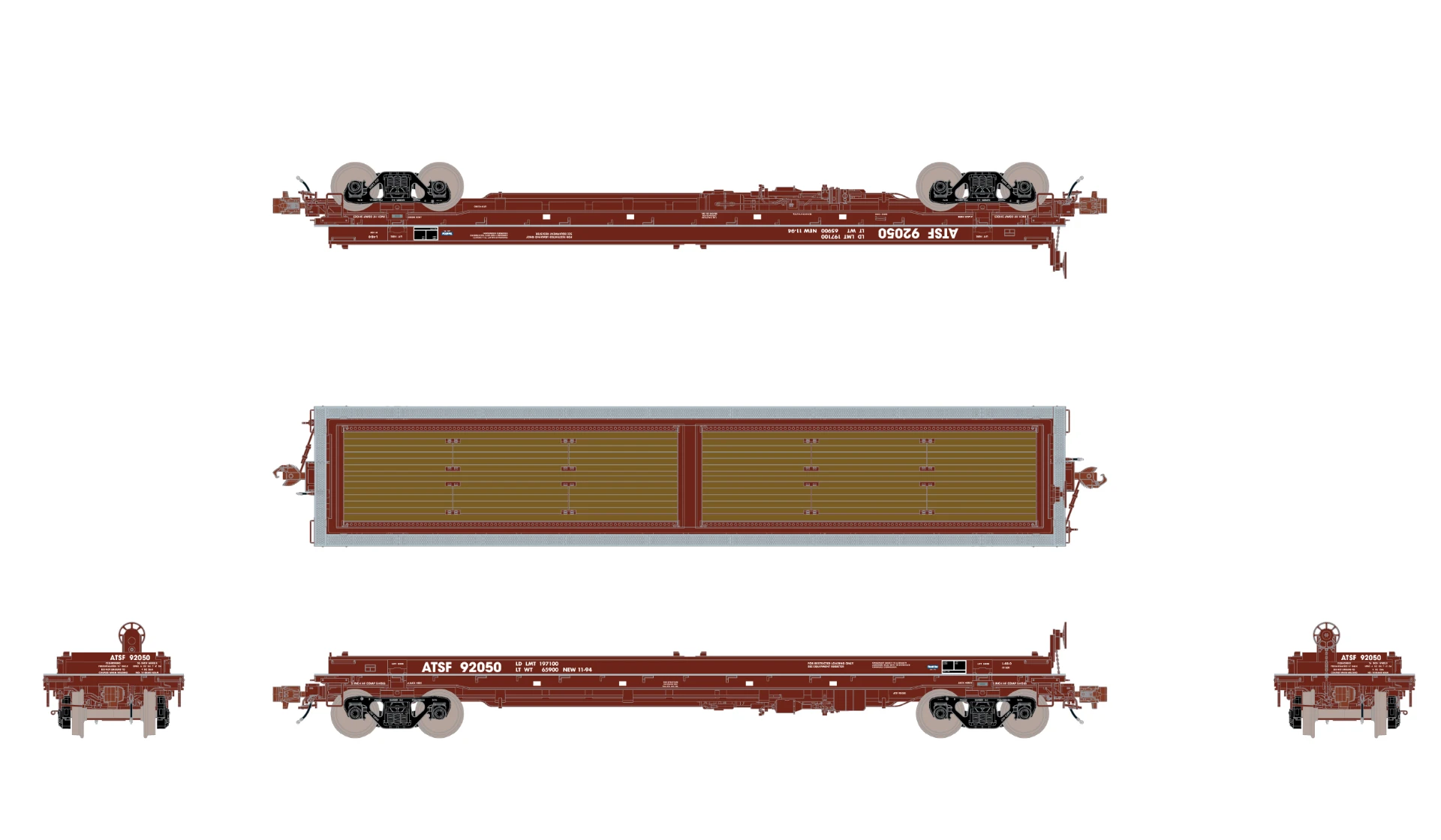 ScaleTrains Rivet 38400 HO Scale Thrall 48' Coil Steel Car Santa Fe ATSF 92095 - Image 3