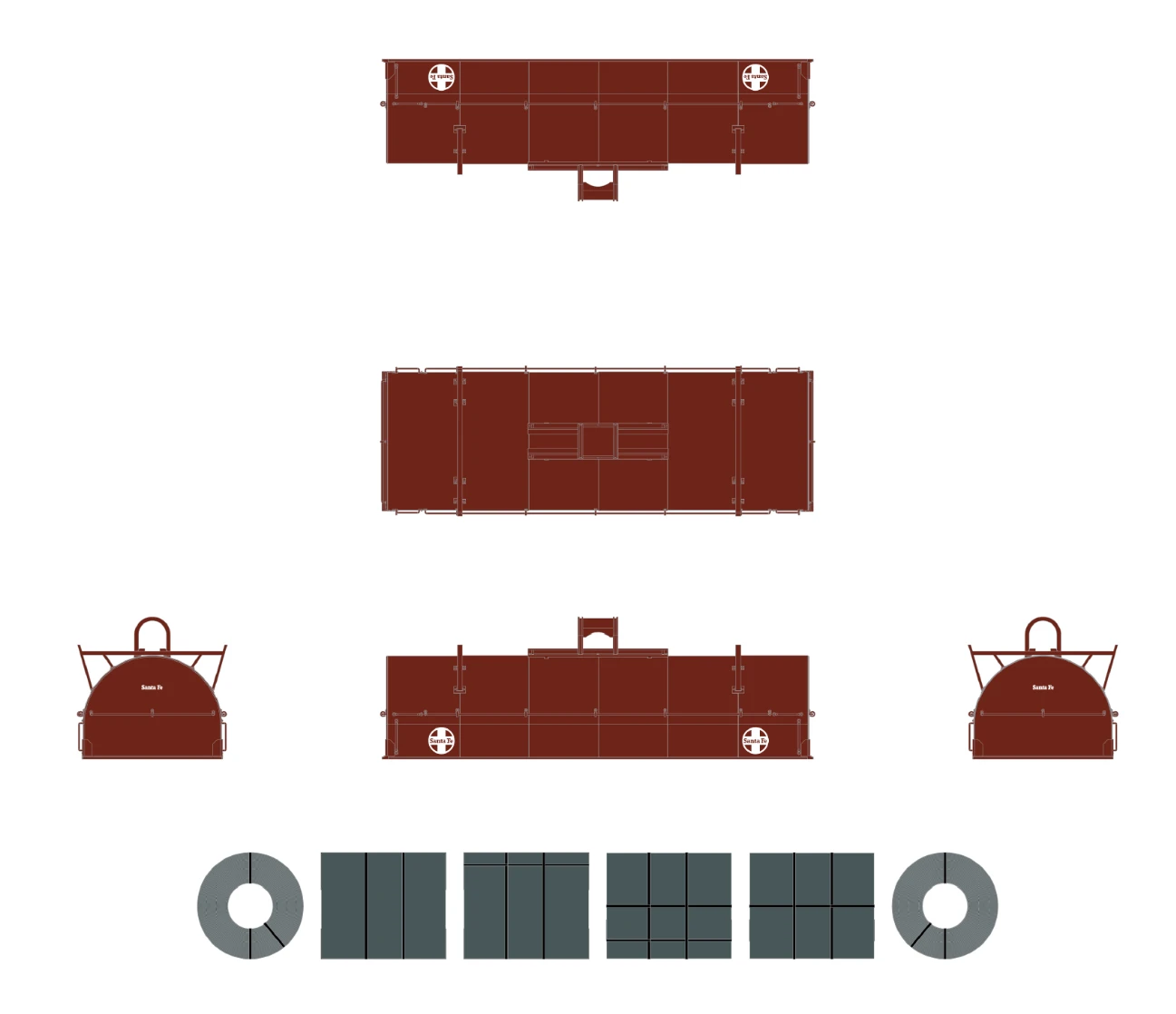 ScaleTrains Rivet 38400 HO Scale Thrall 48' Coil Steel Car Santa Fe ATSF 92095 - Image 4