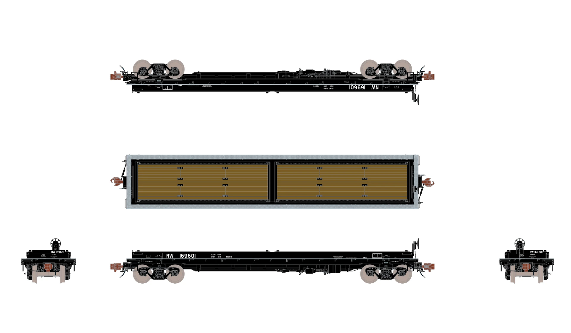 ScaleTrains Rivet 38419 HO Scale Thrall 48' Coil Steel Car NS 169601 - Image 3