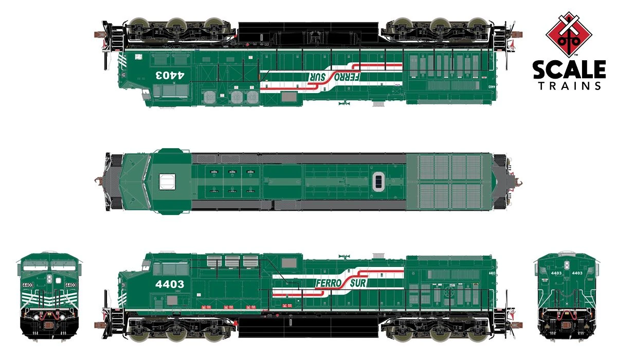 ScaleTrains Rivet 38469 HO Scale GE AC4400CW Diesel Ferrosur 4407 LokSound - Image 2
