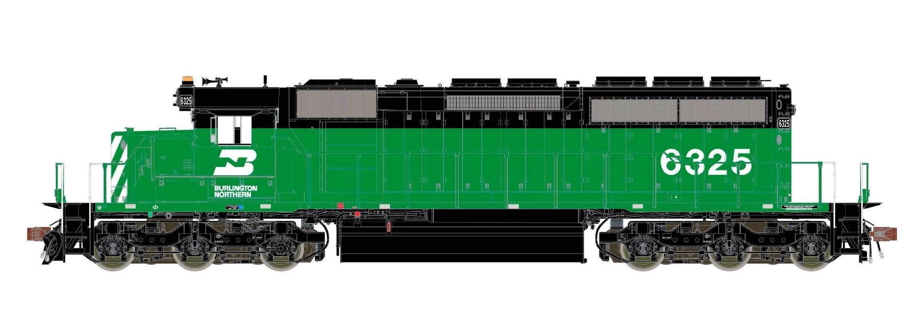 ScaleTrains Rivet 38778 HO Scale EMD SD40-2 Burlington Northern BN 6325 - DC
