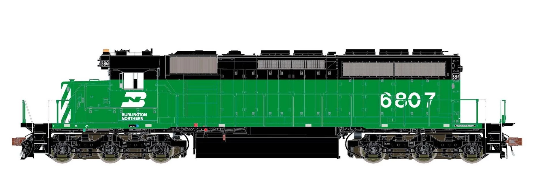 ScaleTrains Rivet 38788 HO Scale EMD SD40-2 Burlington Northern BN 6807 - DC