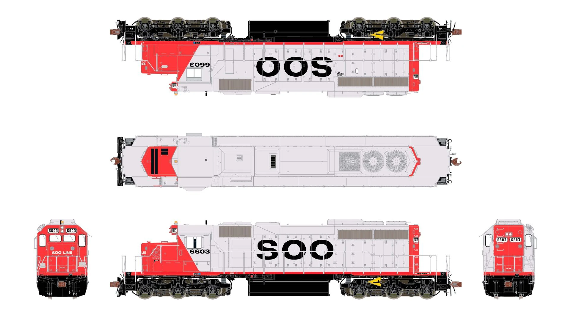 ScaleTrains Rivet 38828 HO Scale EMD SD40-2 SOO Line 6603 - DC - Image 2