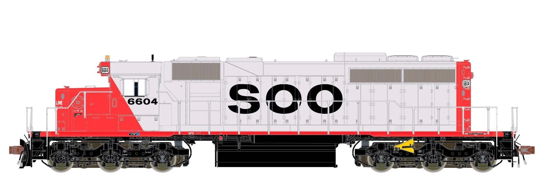 ScaleTrains Rivet 38829 HO Scale EMD SD40-2 SOO Line 6604 - DCC & Sound