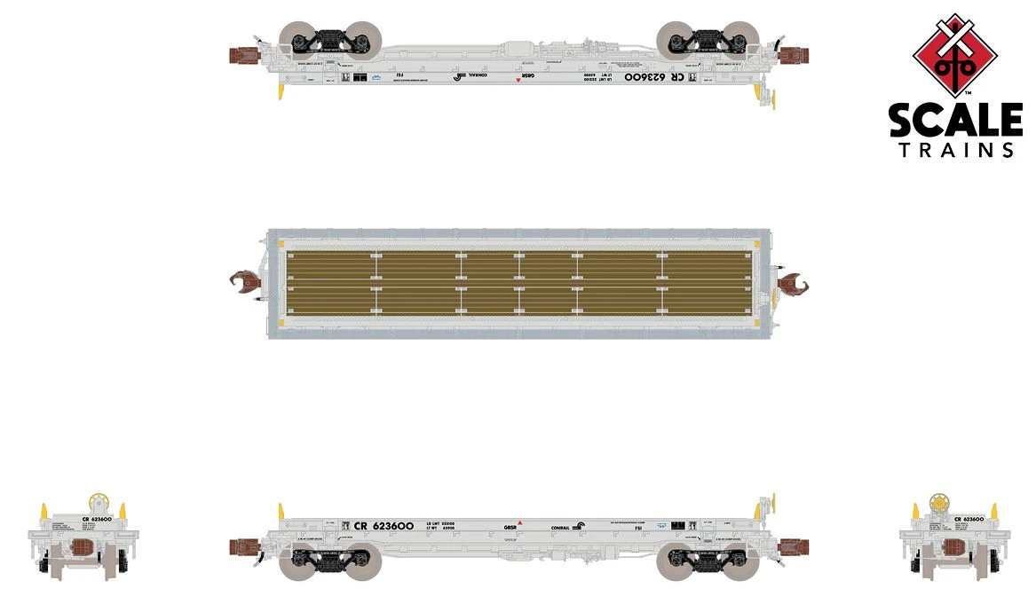 ScaleTrains Rivet N Scale 33538 Thrall-Trinity 42' Steel Coil Car Conrail "Coil Shield" CR 623600 - Image 2