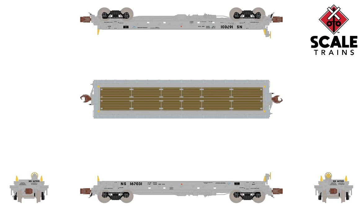 ScaleTrains Rivet N Scale 33547 42' Steel Coil Car Norfolk Southern "Protect III" NS 167195 - Image 2