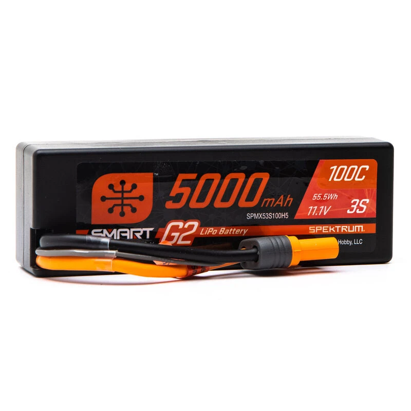 Spektrum SPMX53S100H5 5000mAh 3S 11.1V 100C SMART G2 LiPo Battery With IC5/EC5