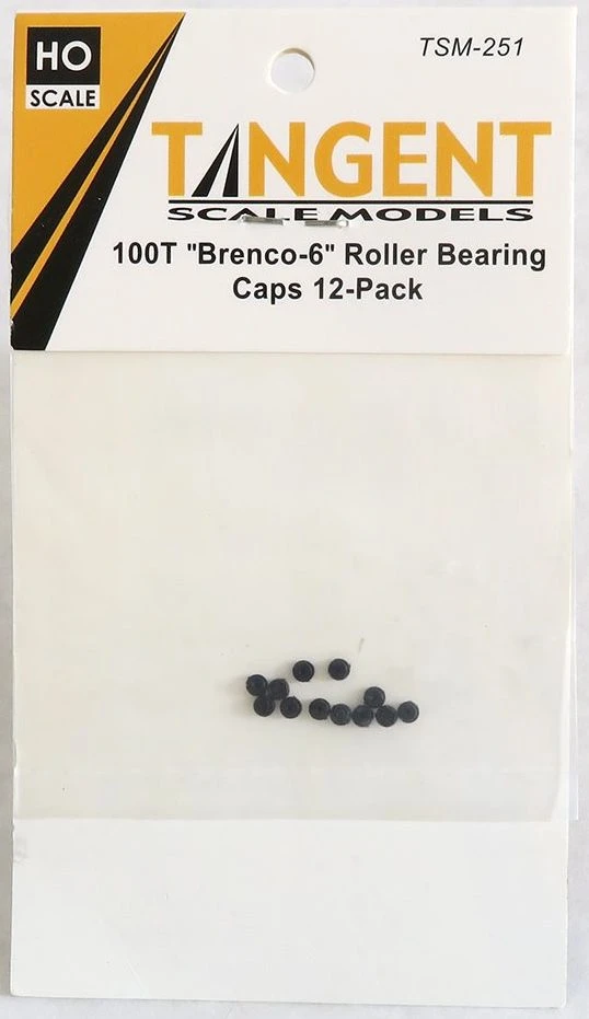 Tangent 251 HO Scale 100 Ton "Brenco 6" Roller Bearing Caps 12 Pack - Image 2