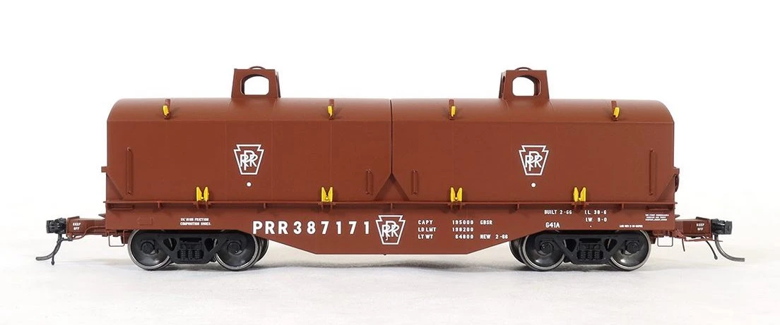 Tangent 27010 HO Scale G41a Coil Car With Hoods Pennsylvania "1966 Delivery" PRR - Image 2