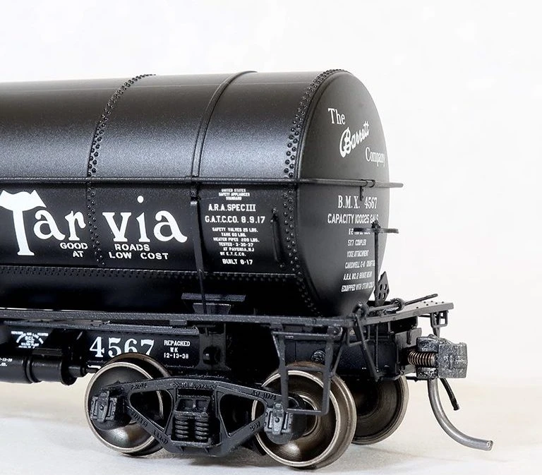 Tangent Scale Models 19067 GA 1917-design 10000 Gal Tank Car “Barrett Tarvia 1938+” BMX #s Varies - Image 2