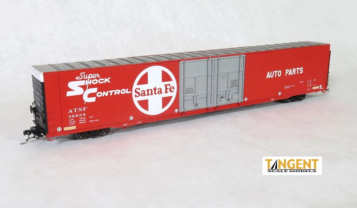 Tangent Scale Models 25023-04 HO Scale Greenville 86' Auto Parts Boxcar Santa Fe ATSF 36918