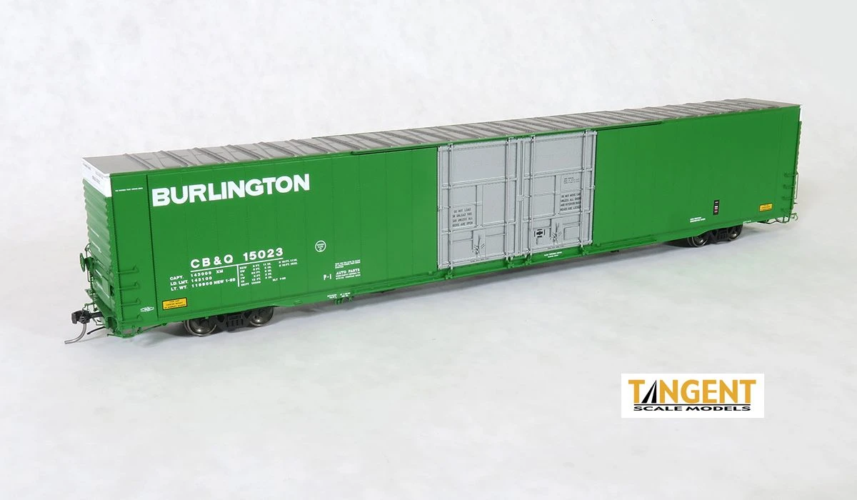 Tangent Scale Models 25028-02 HO Scale Greenville 86' Auto Parts Boxcar Burlington CB&Q 15025