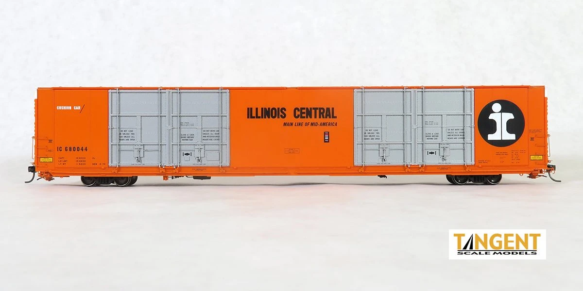 Tangent Scale Models 25519-02 HO Scale 86' Quad Door Auto Parts Boxcar Illinois Central IC 680039 - Image 4